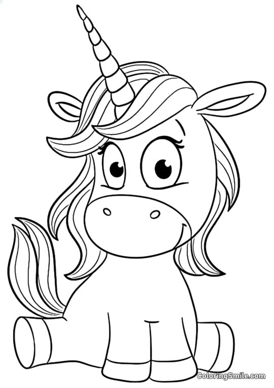 Unicorno su una corda tesa - Pagina da Colorare