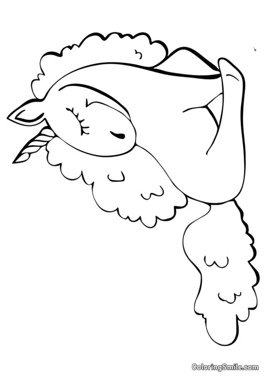 Unicorno seduto - Pagina da Colorare