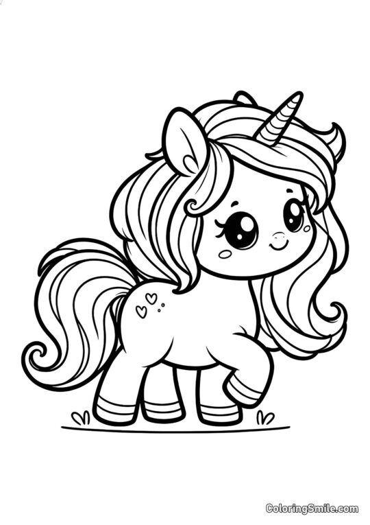 Carino unicorno - Pagina da Colorare