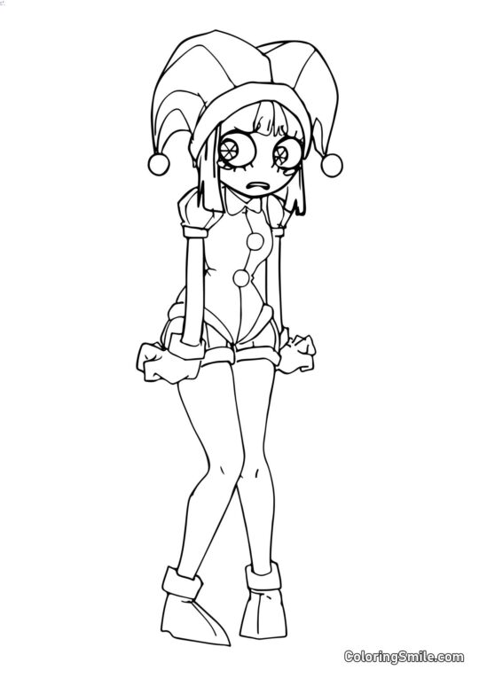 Pomni in Stile Anime - Pagina da Colorare