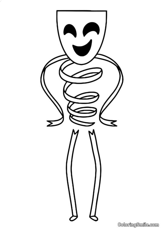 Gangl con Maschera Comica - Pagina da Colorare