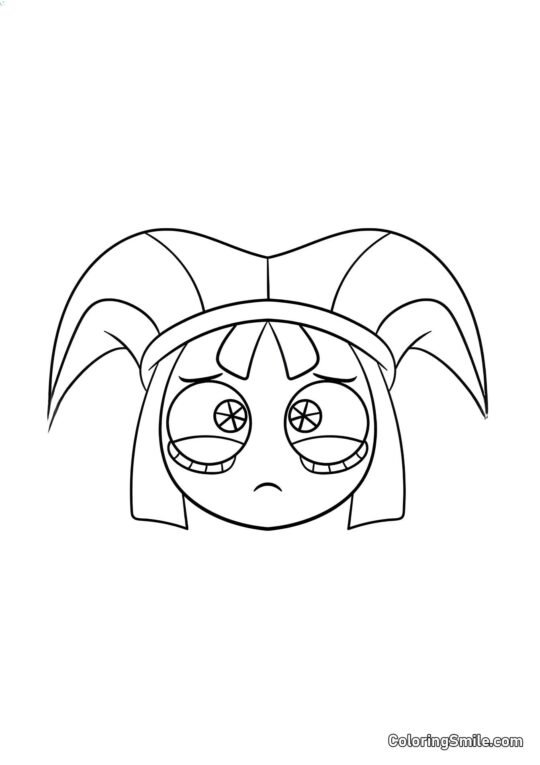 Ritratto di Pomni - Pagina da Colorare