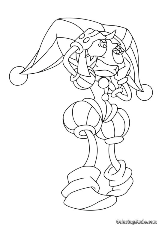 Pomni Spaventata - Pagina da Colorare