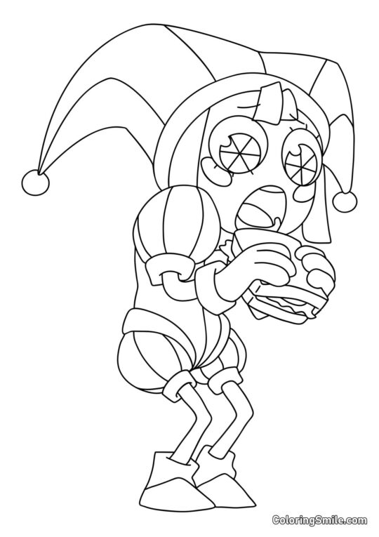 Pomni è un Panino - Pagina da Colorare