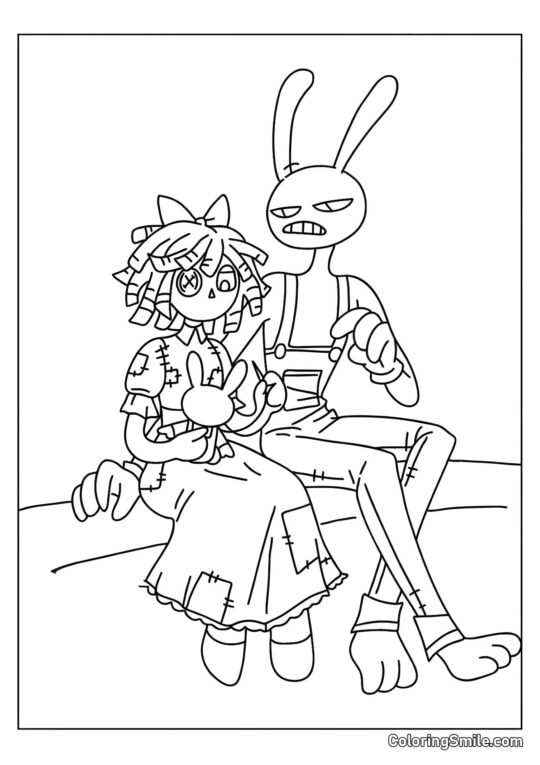 Jacks Siede Vicino a Ragata - Pagina da Colorare