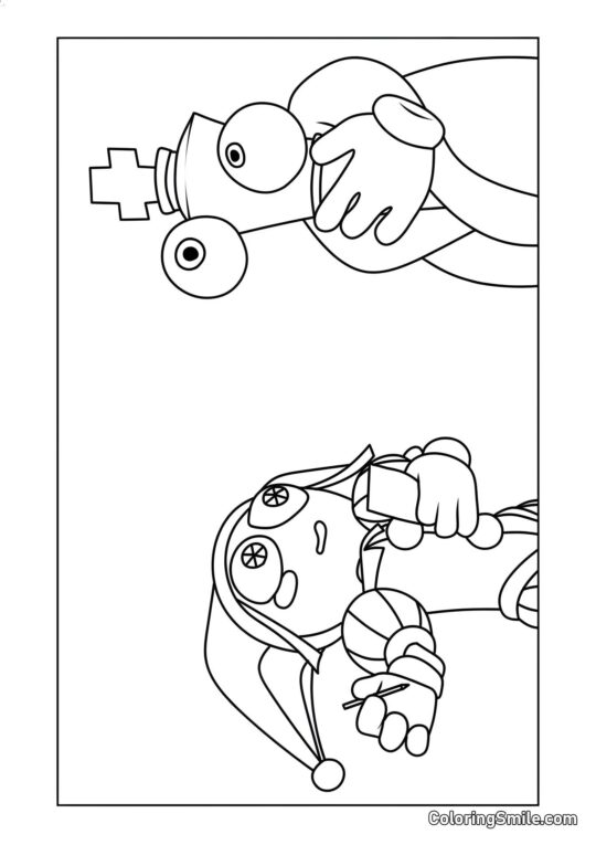 Pomni e Corallo - Pagina da Colorare