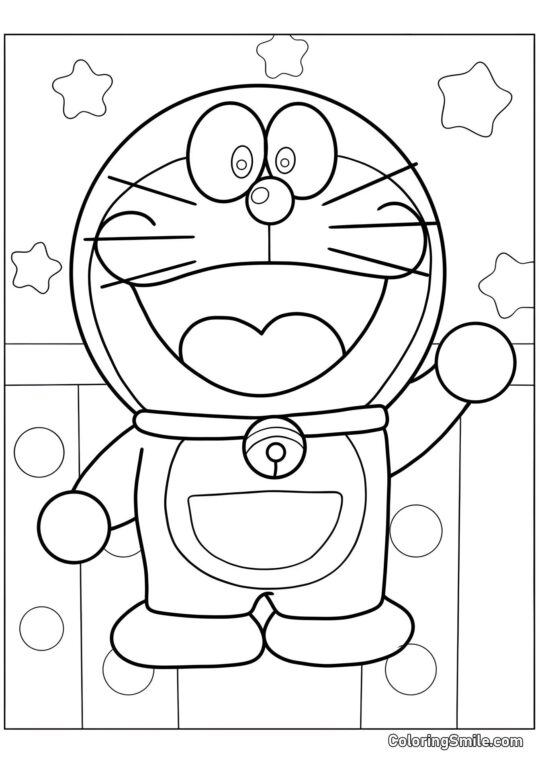 Doraemon Carino - Pagina da Colorare
