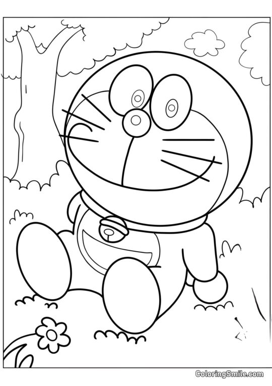 Doraemon Felice - Pagina da Colorare