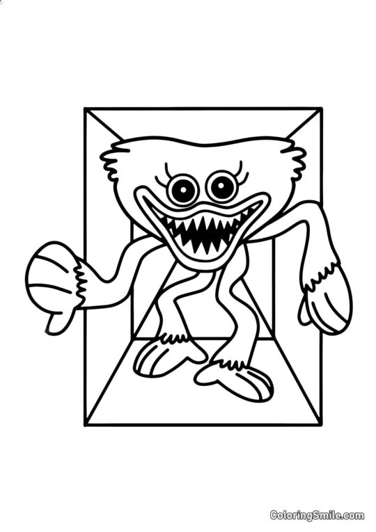 Huggy Wuggy nel condotto di ventilazione Huggy Wuggy nel condotto di ventilazione - Pagina da Colorare