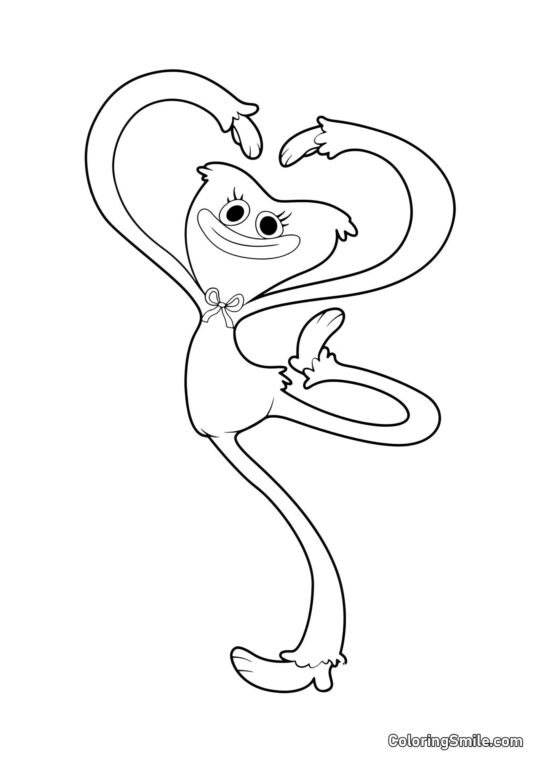 Kissy Missy con le mani a forma di cuore Kissy Missy con le mani a forma di cuore - Pagina da Colorare