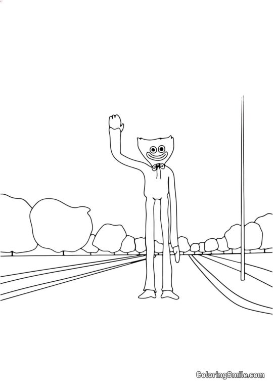 Huggy Wuggy sulla strada Huggy Wuggy sulla strada - Pagina da Colorare