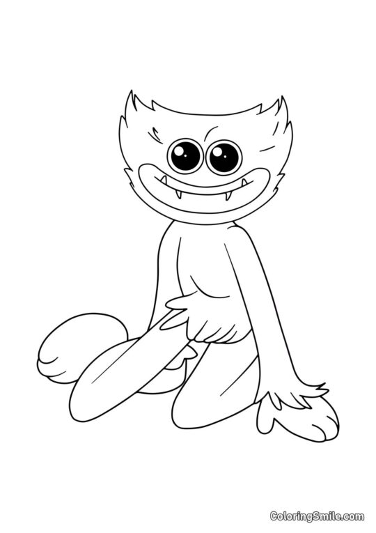 Huggy Wuggy in ginocchio Huggy Wuggy in ginocchio - Pagina da Colorare