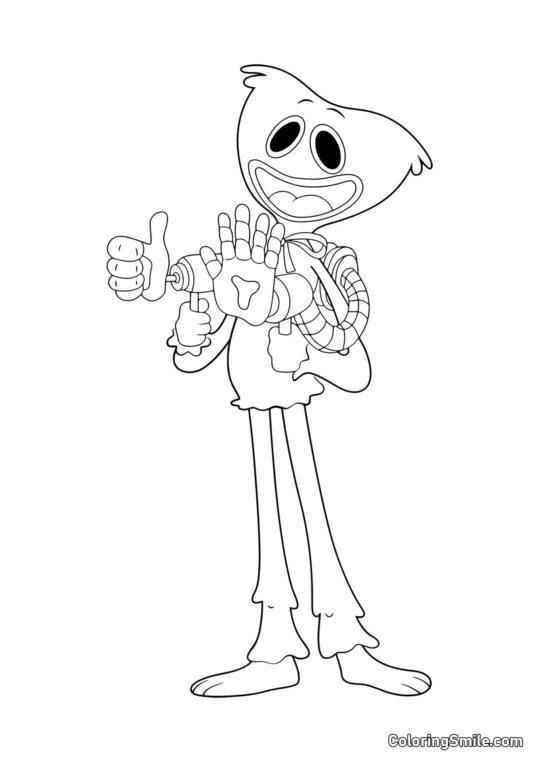 Huggy Wuggy con le mani da gamer Huggy Wuggy con le mani da gamer - Pagina da Colorare
