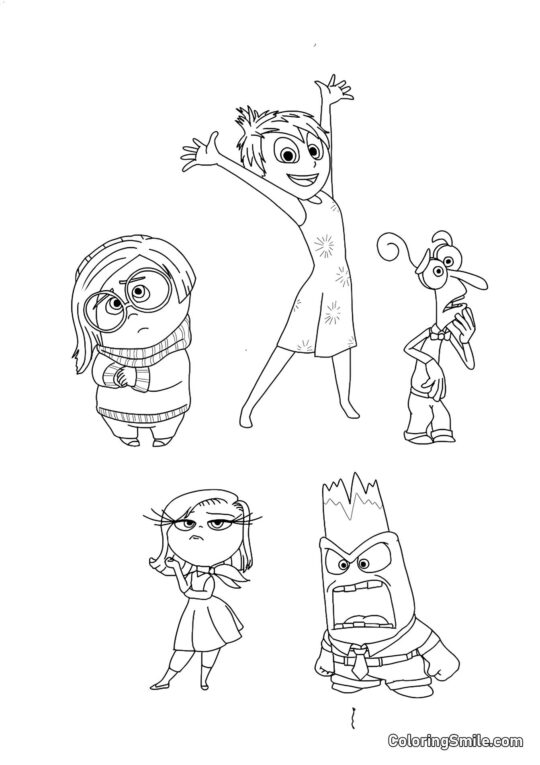 Prime emozioni di Riley - Pagina da Colorare