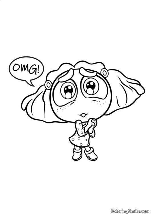 Invidia con grandi occhi - Pagina da Colorare