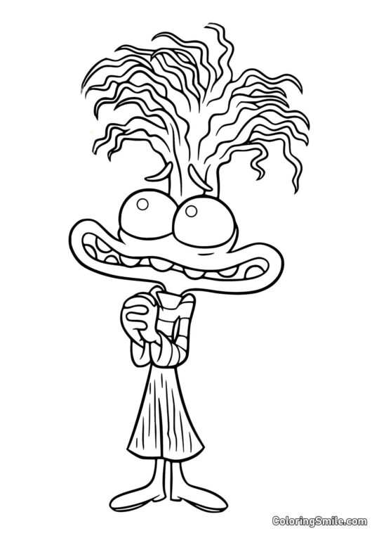 Ansia con grandi occhi - Pagina da Colorare