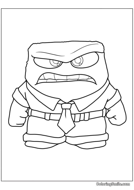 Emozione Rabbia con sopracciglia aggrottate - Pagina da Colorare