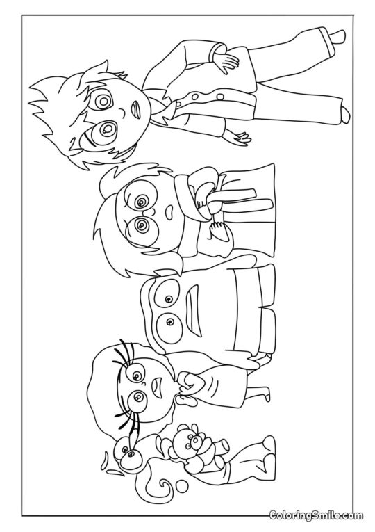 Emozioni Riley svegliate di colpo - Pagina da Colorare