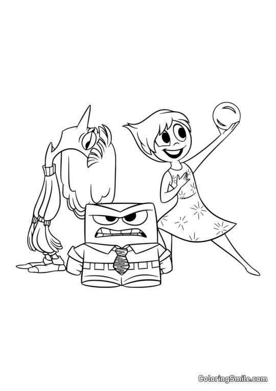 Emozioni Tristezza, Rabbia e Gioia - Pagina da Colorare