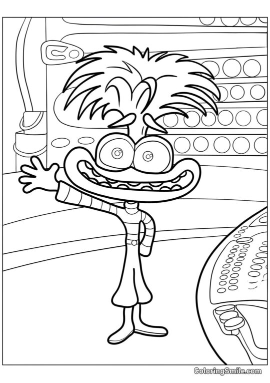 Ansia vicino al pannello di controllo delle emozioni - Pagina da Colorare