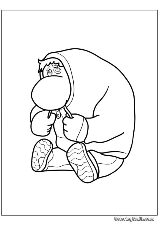 Emozione Vergogna seduta - Pagina da Colorare