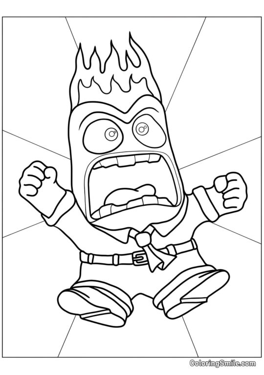 Emozione Rabbia in rabbia - Pagina da Colorare