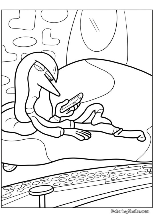 Tristezza sdraiata sul divano - Pagina da Colorare