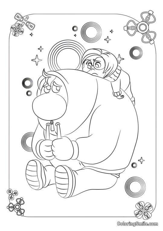 Vergogna e Tristezza da Inside Out 2 - Pagina da Colorare