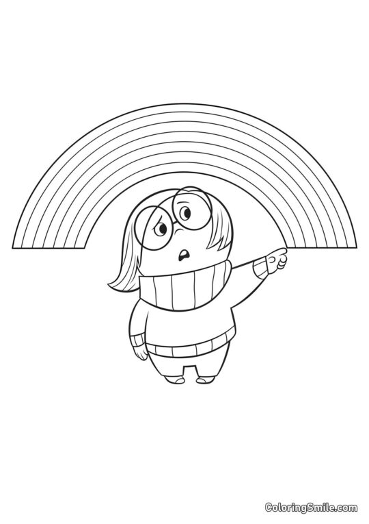 Tristezza e arcobaleno - Pagina da Colorare