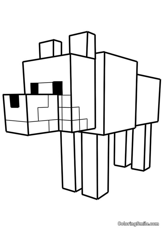 Cane di Minecraft Cane di Minecraft - Pagina da Colorare