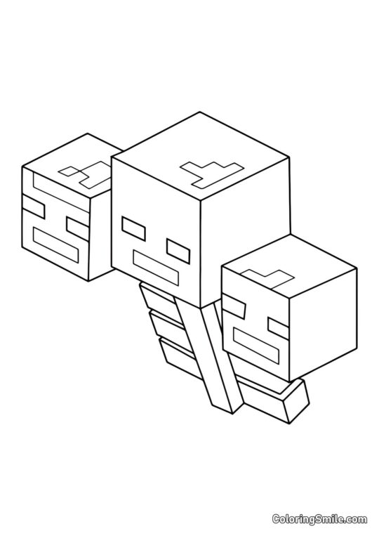 Wither di Minecraft Wither di Minecraft - Pagina da Colorare