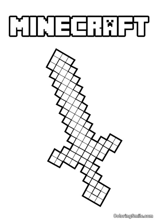 Spada di Minecraft Spada di Minecraft - Pagina da Colorare