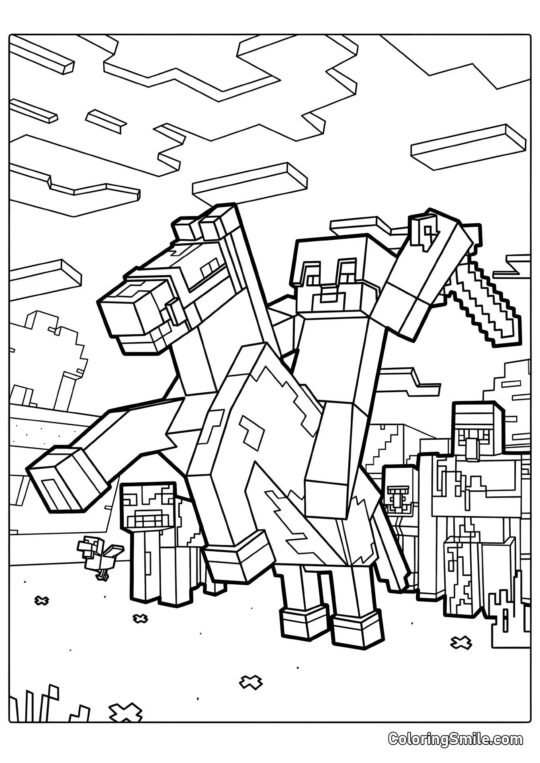 Steve a Cavallo Steve a Cavallo - Pagina da Colorare