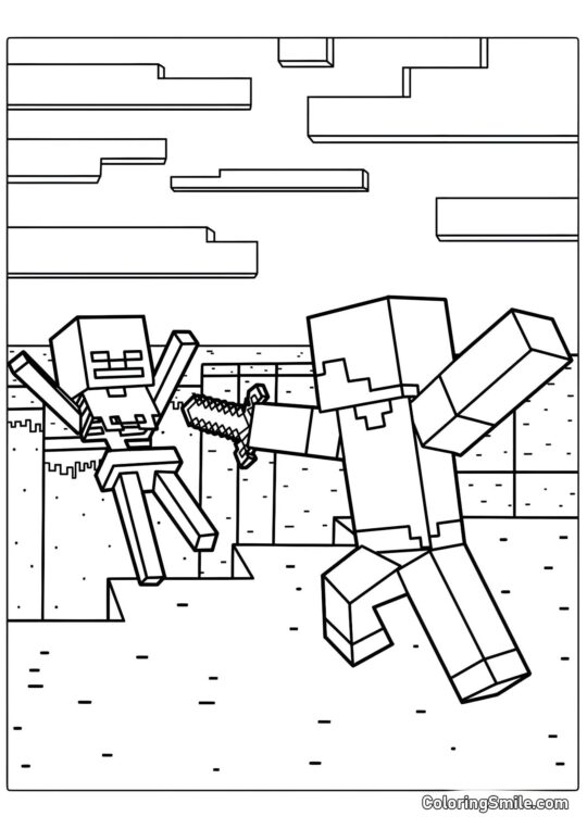 Steve Sconfigge uno Scheletro Steve Sconfigge uno Scheletro - Pagina da Colorare