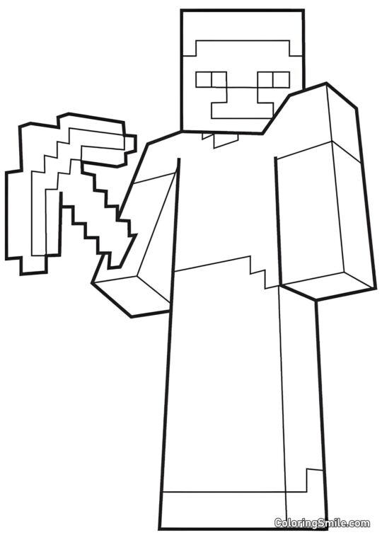 Giocatore con Piccone Giocatore con Piccone - Pagina da Colorare