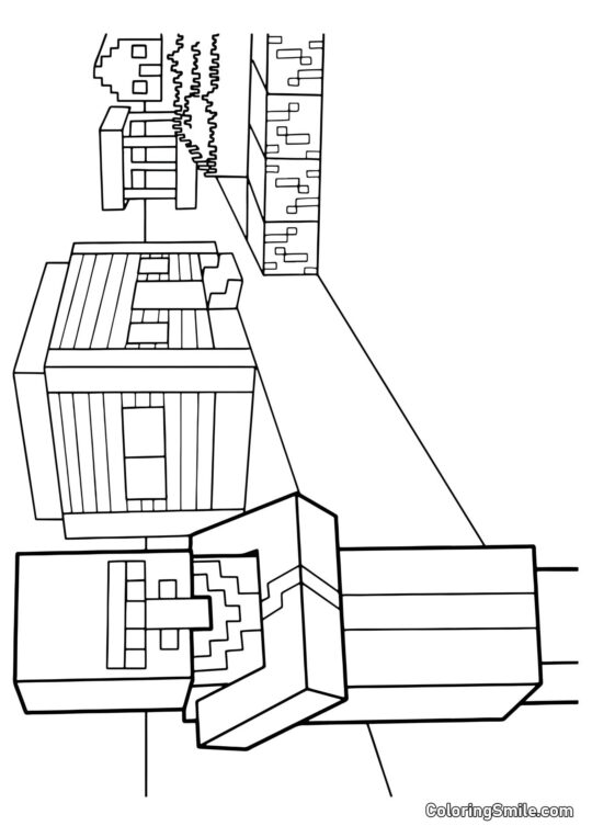 Residente del Villaggio di Minecraft Residente del Villaggio di Minecraft - Pagina da Colorare