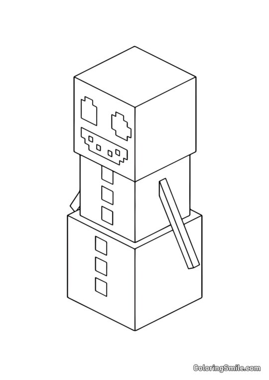 Golem di Neve a Forma di Anguria Golem di Neve a Forma di Anguria - Pagina da Colorare