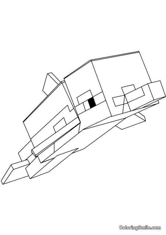 Delfino di Minecraft Delfino di Minecraft - Pagina da Colorare