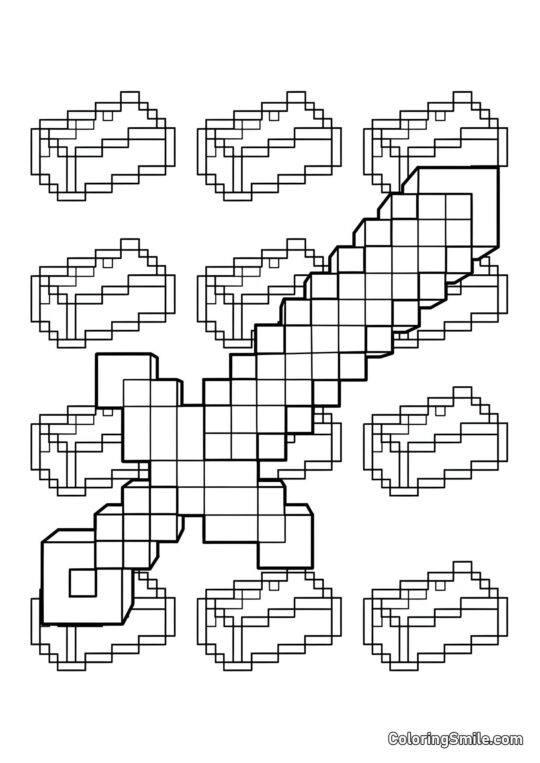 Spada Anti-Stress di Minecraft Spada Anti-Stress di Minecraft - Pagina da Colorare