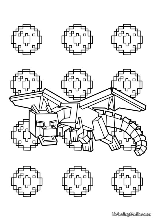 Drago Nero di Minecraft Drago Nero di Minecraft - Pagina da Colorare