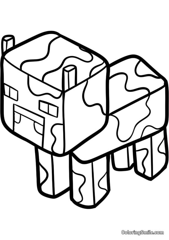 Mucca di Minecraft Mucca di Minecraft - Pagina da Colorare