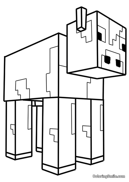 Mucca di Minecraft Mucca di Minecraft - Pagina da Colorare