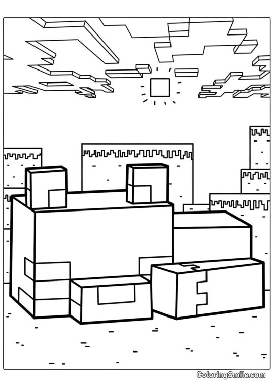 Volpe nel Mondo di Minecraft Volpe nel Mondo di Minecraft - Pagina da Colorare