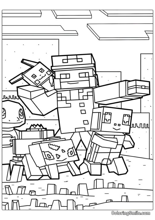 Pokémon in Stile Minecraft Pokémon in Stile Minecraft - Pagina da Colorare