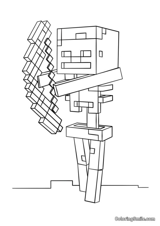 Scheletro con Arco Scheletro con Arco - Pagina da Colorare