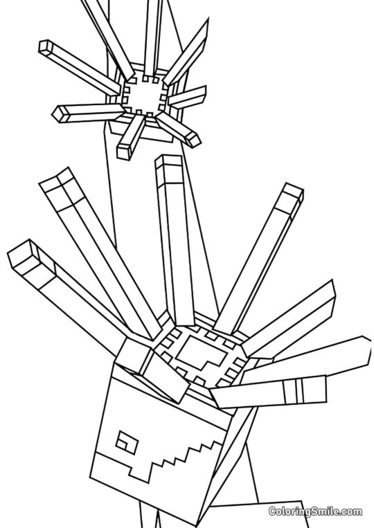 Seppia di Minecraft Seppia di Minecraft - Pagina da Colorare
