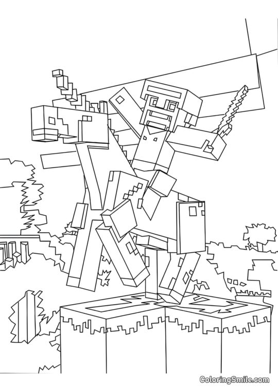 Giocatore su Unicorno Giocatore su Unicorno - Pagina da Colorare