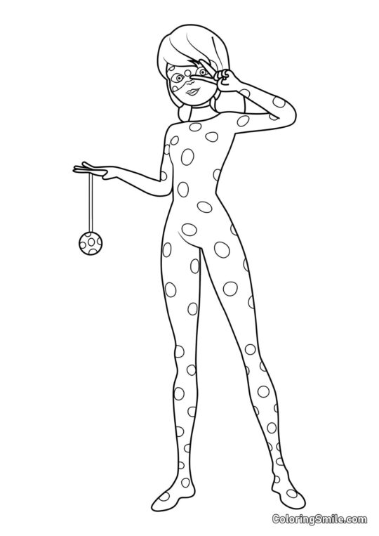 Coccinella a Pieno Lunghezza Coccinella a Pieno Lunghezza - Pagina da Colorare