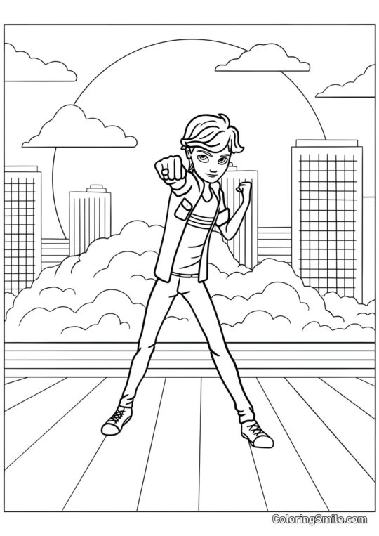 Adrien Agreste Che Chiama Plagg Adrien Agreste Che Chiama Plagg - Pagina da Colorare