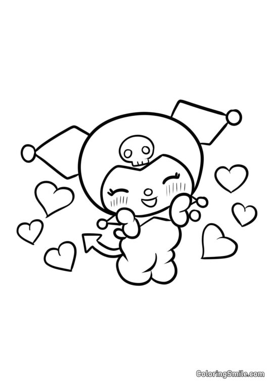 Kuromi coniglio timido - Pagina da Colorare